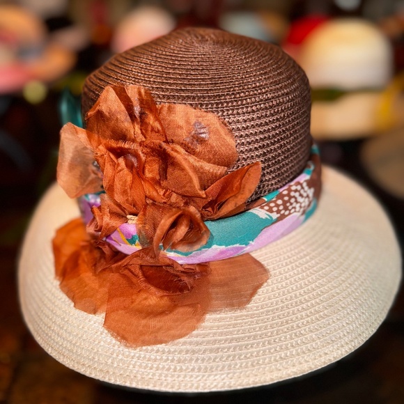 Vintage Accessories - Kentucky Derby Hat Fine Millinary Collection silk scarf band Women’s Hat